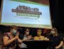 A la conférence de presse préambulaire à la réunion publique pour la place Gabriel Péri au le Palais de la Mutualité. De gauche à droite : Béatrice Vessiller, vice-présidente de la Métropole, Grégory Doucet, maire de Lyon, Véronique Dubois-Bertrand, maire du 3e et Fanny Dubot, maire du 7e ©LS/Rue89Lyon