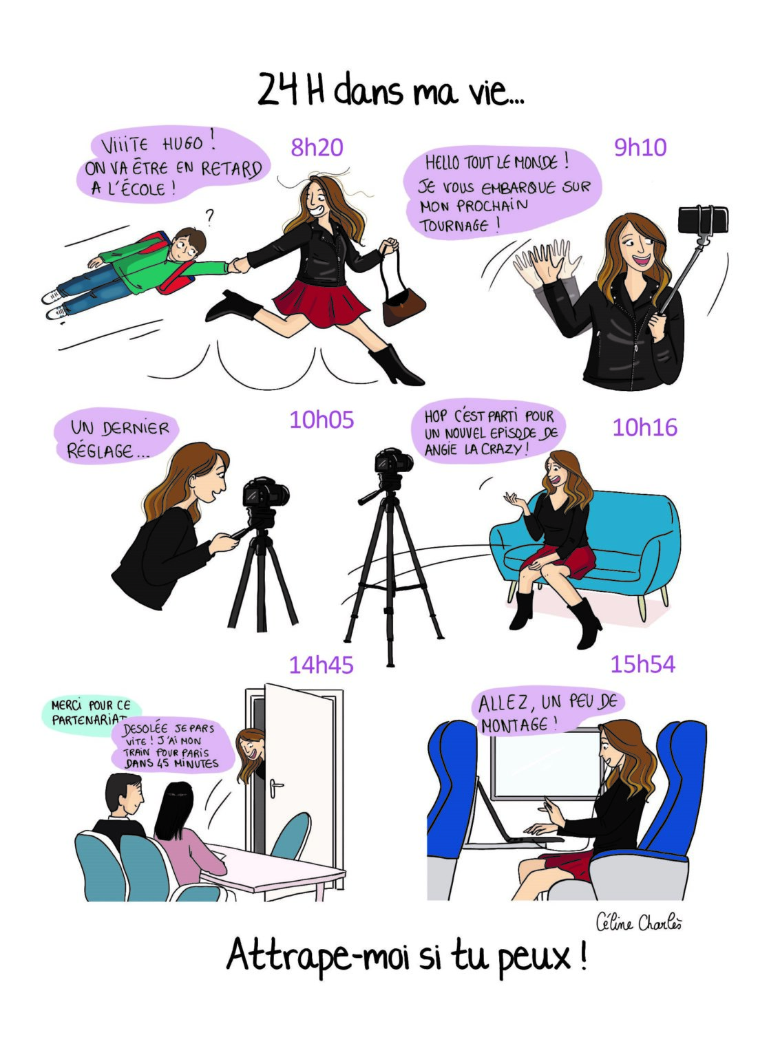illustration extraite du livre "Comment je suis devenue youtubeuse" d'Angélique Grimberg