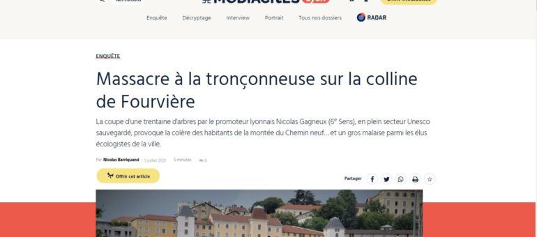 Lyon : un bois classé décimé sur la colline de Fourvière