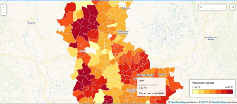 Réchauffement climatique à Lyon et dans le Rhône : regardez les températures augmenter dans votre commune