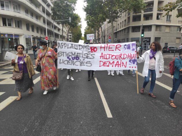 Manifestation soignants Lyon obligation vaccinale
