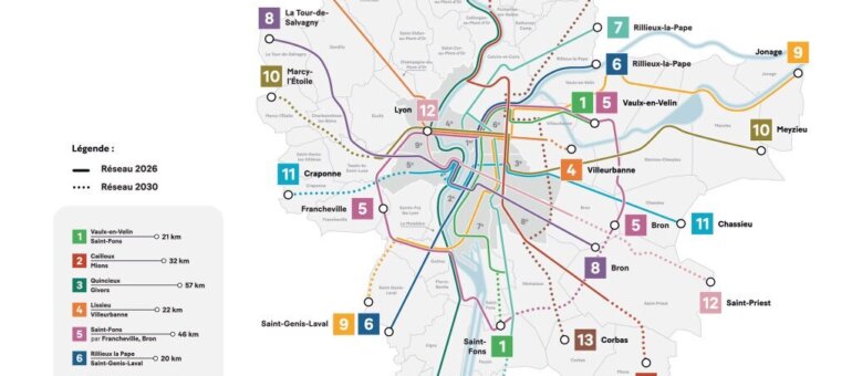 La Métropole de Lyon dévoile les 13 lignes du réseau express vélo