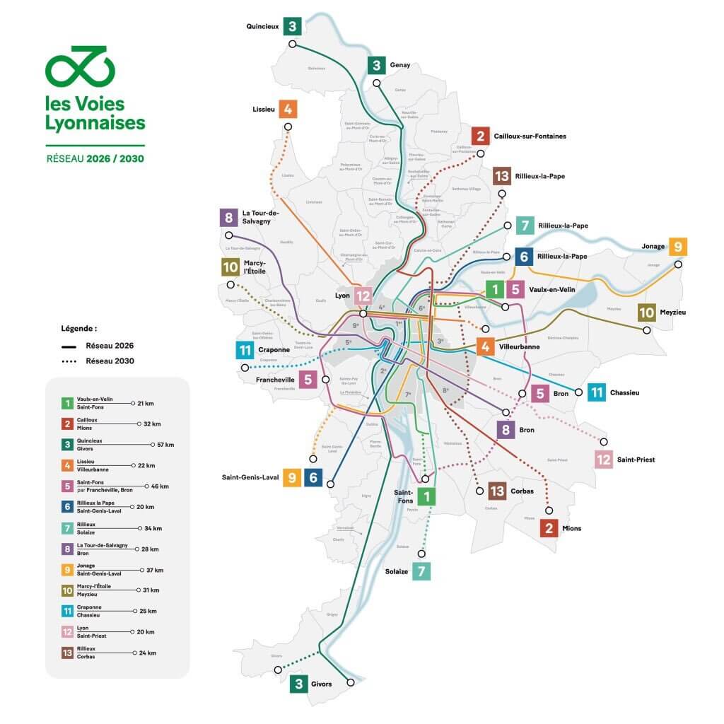 La Métropole de Lyon a présenté le plan de son « REV », Réseau Express Vélo, ce mercredi 22 septembre.