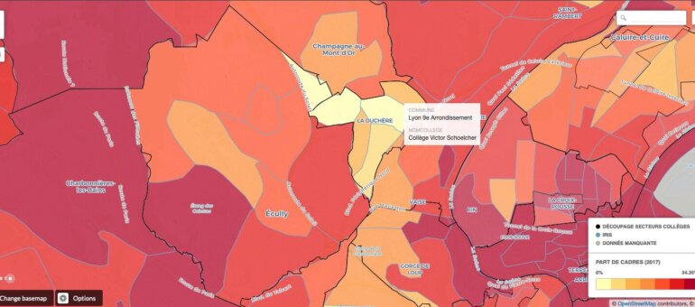 Carte scolaire à Lyon : regardez la non-mixité sociale dans les collèges de la métropole