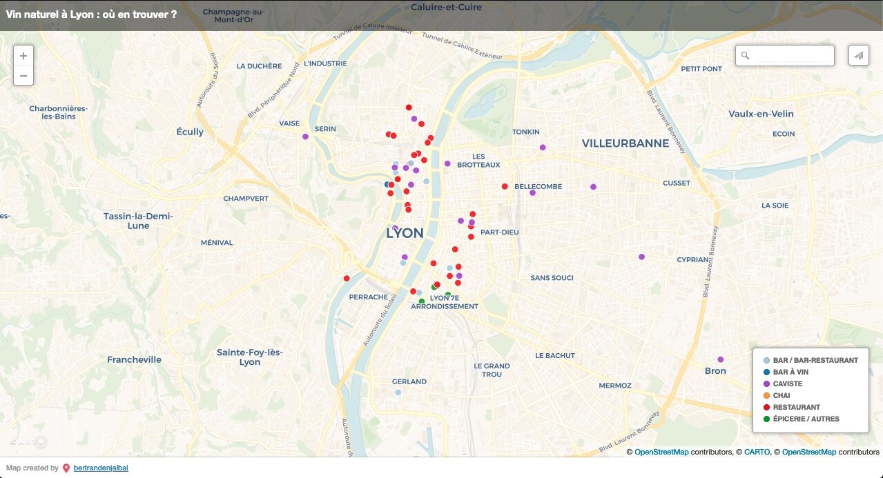 Carte vin naturel Lyon