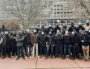 Manif anti-pass du 22 janvier 2022, le Guignol Squad (regroupement d'individus d'extrême droite) pose pour "Ouest Casual" à Lyon