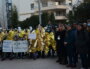 Rassemblement devant l'école Gilbert Dru