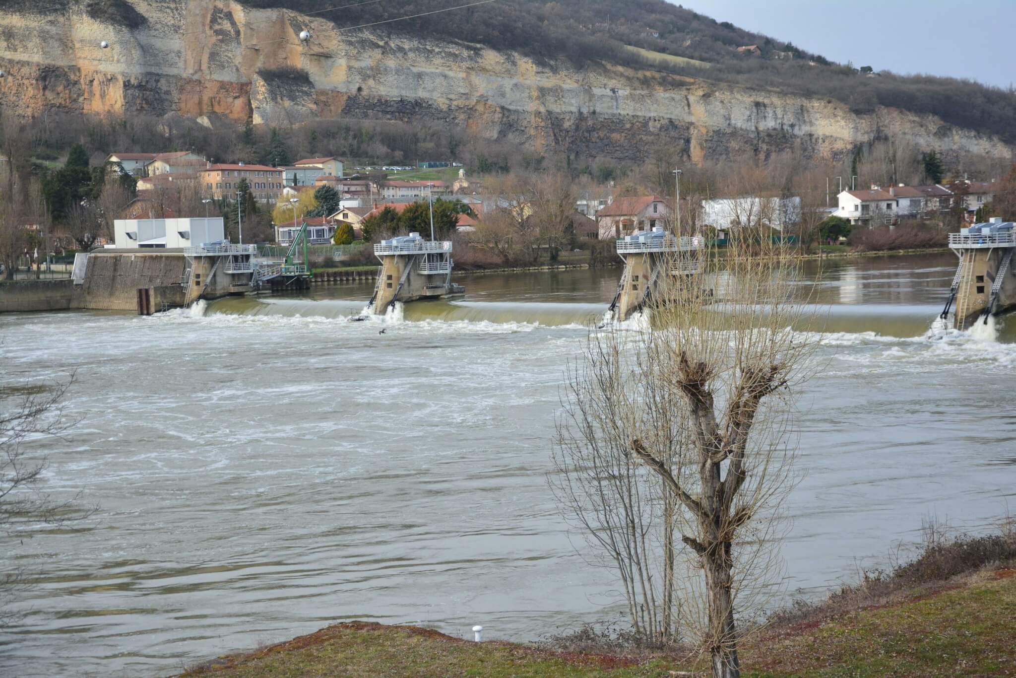 La Saône avant l'écluse de Rochetaillé-sur-Saône.