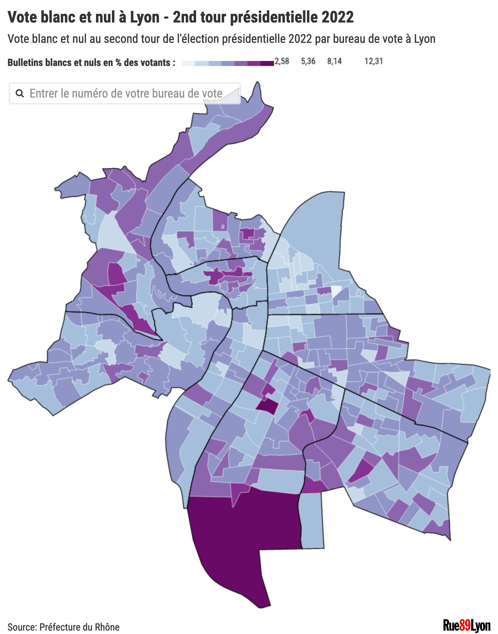 Carte vote blanc Lyon