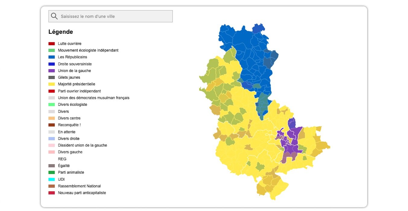 Carte résultats législatives Rhône