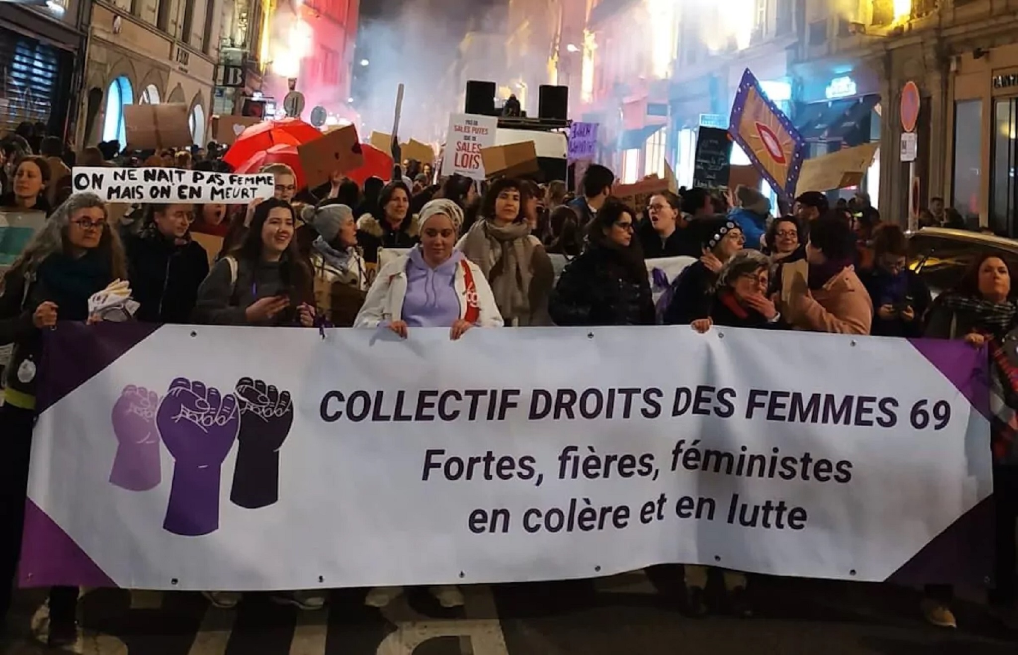 Manifestation du 8 mars 2022 à Lyon. Photo issue du Facebook du collectif Droits des Femmes 69.