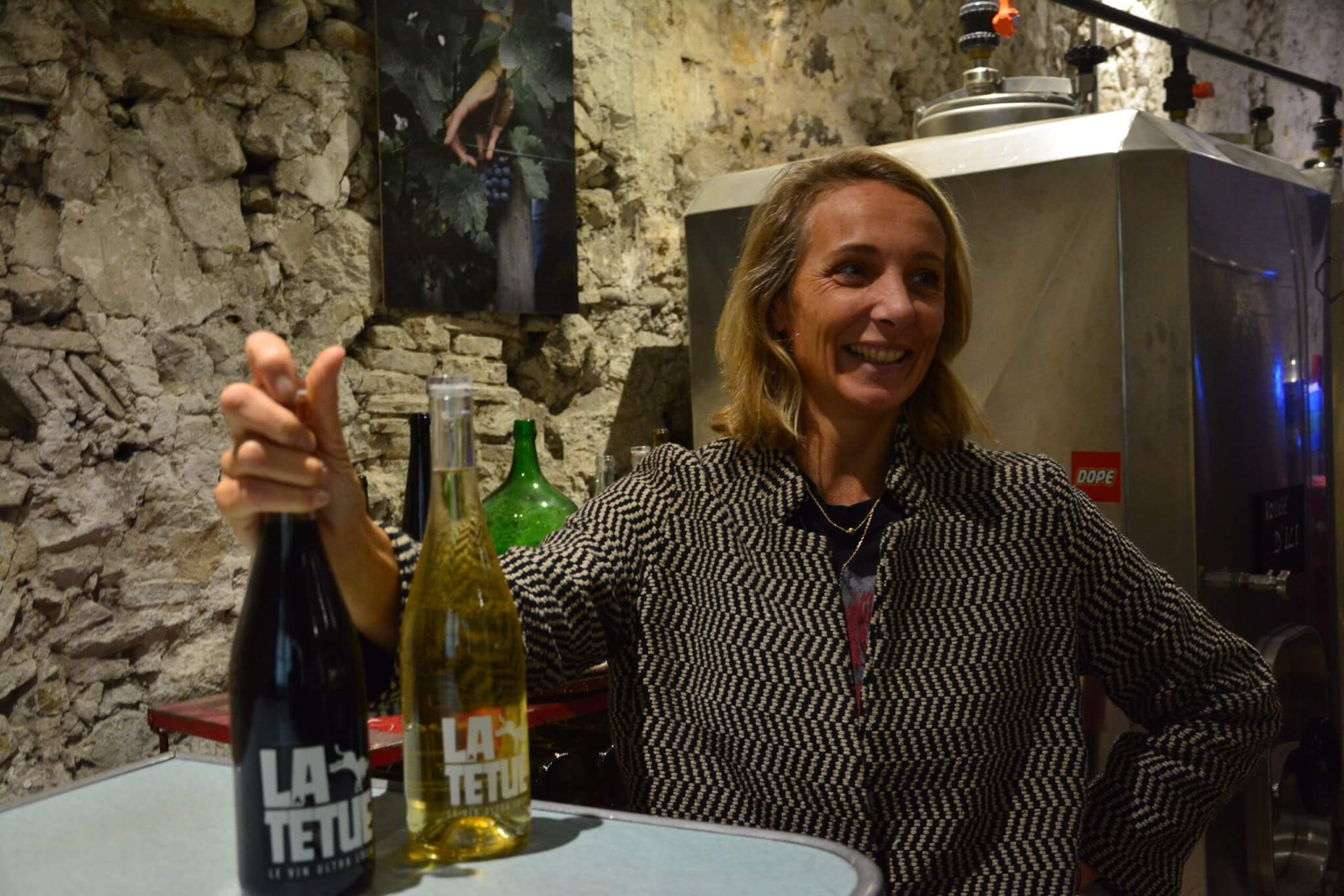 La fondatrice la Têtue, Géraldine Dubois, vend son vin uniquement à Lyon. ©PL/Rue89Lyon.