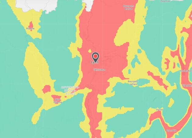 Capture d'écran exprimant la présence de micro-polluant, du site d'ATMO Auvergne-Rhône-Alpes, datée du 9 février 2023.