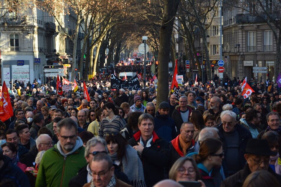 Une manifestation cruciale contre la réforme des retraites à Lyon mardi 7 mars
