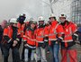 Des égoutiers de Lyon à la manifestation du 19 janvier 2023. (Philippe est placé troisième en partant de la gauche) ©LS/Rue89Lyon