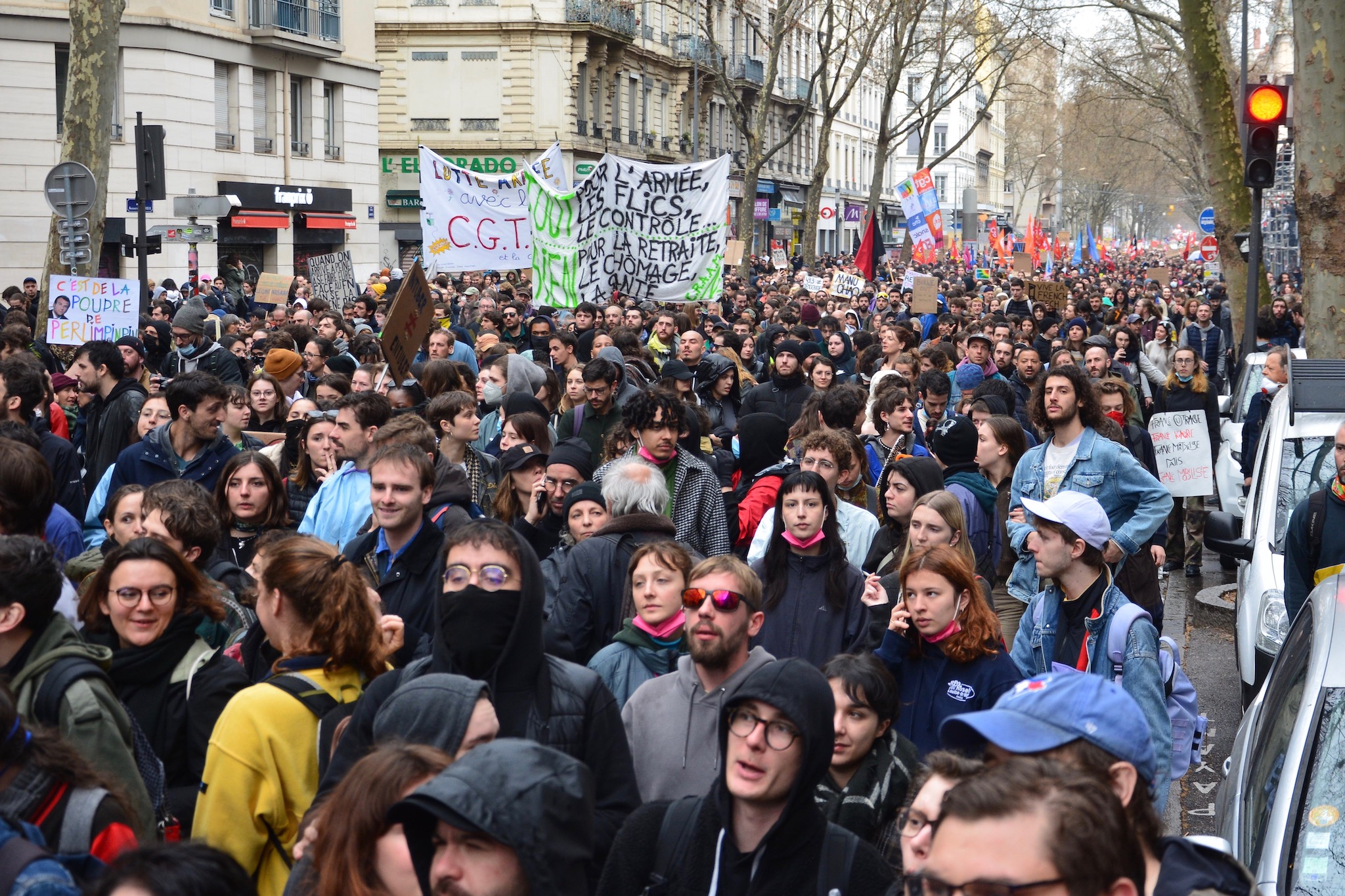 manifestation retraites Lyon cortège de tête