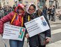 Deux enseignantes en primaire, mobilisées contre la réforme des retraites à Lyon, le 7 mars. ©LS/Rue89Lyon