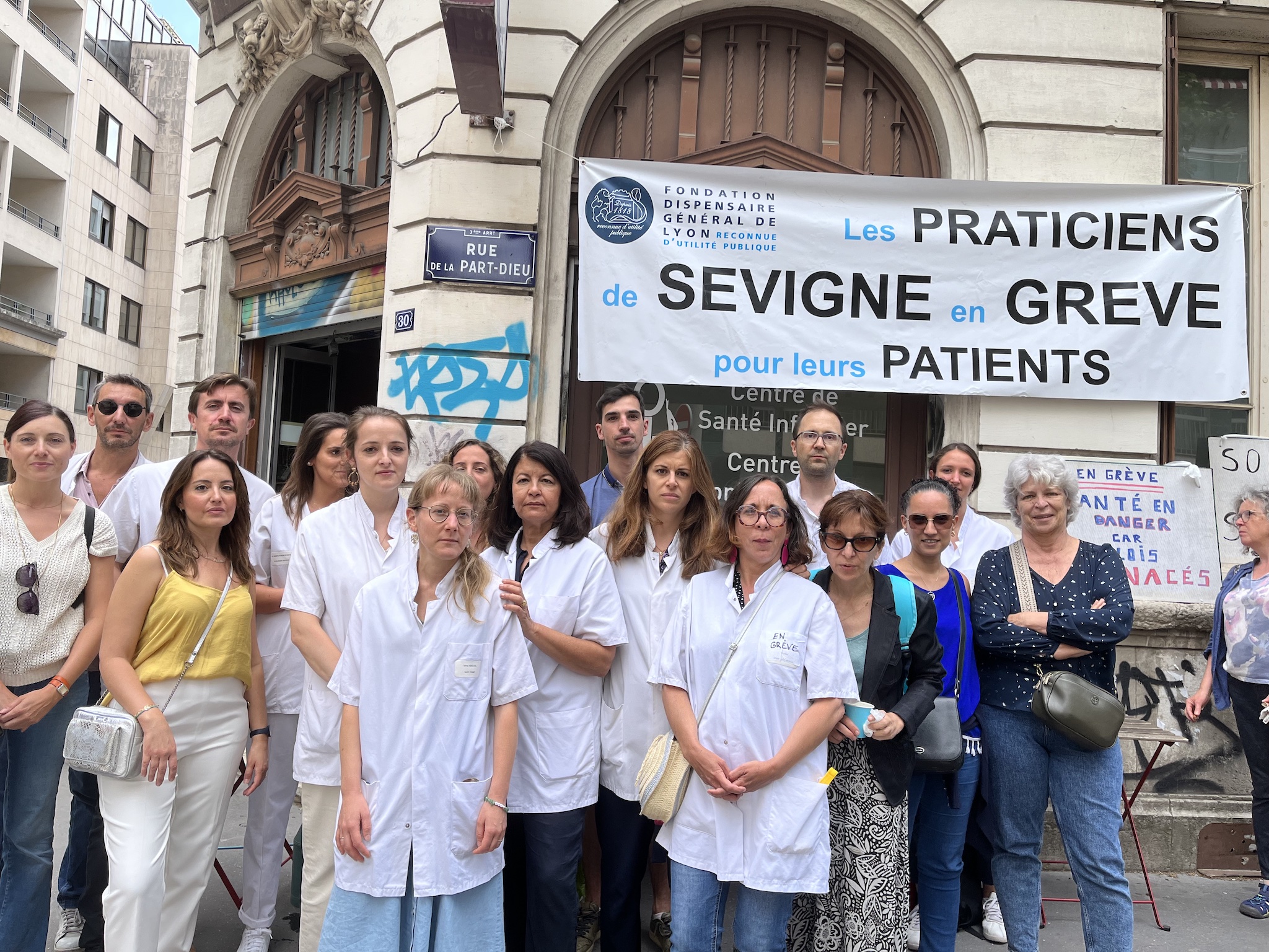 Grève contre la fermeture du Centre Sévigné. ©LB/Rue89Lyon