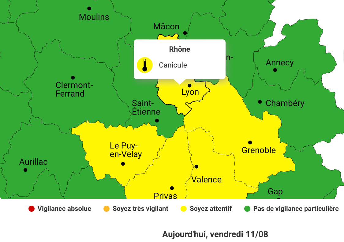 Lyon vigilance canicule