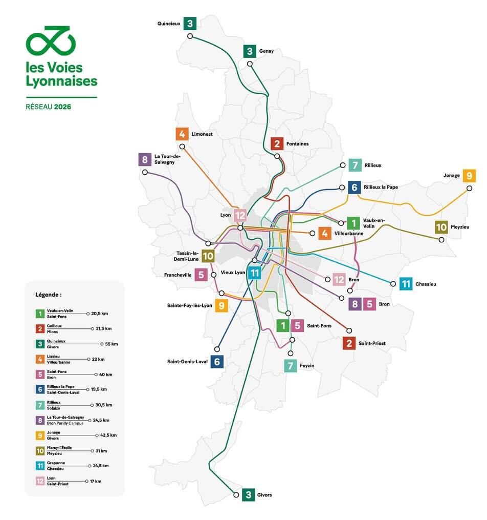 Le futur réseau des Voies Lyonnaises ©Métropole de Lyon