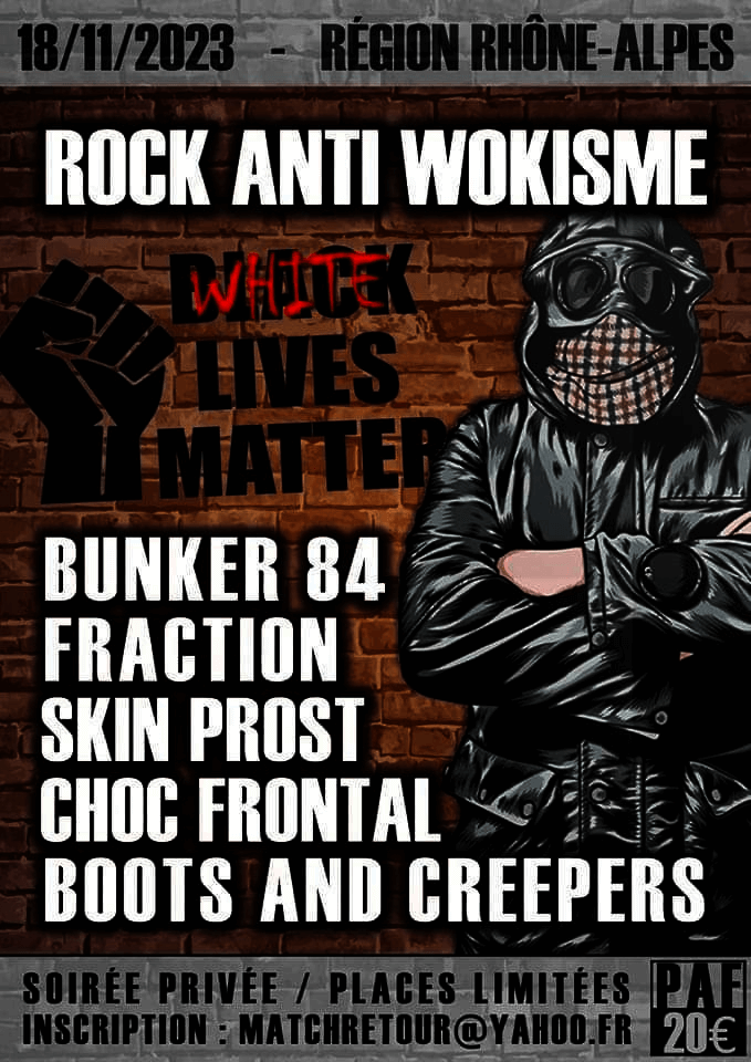 Affiche du concert de rock "antiwokiste" prévu le 18 novembre en Rhône-Alpes