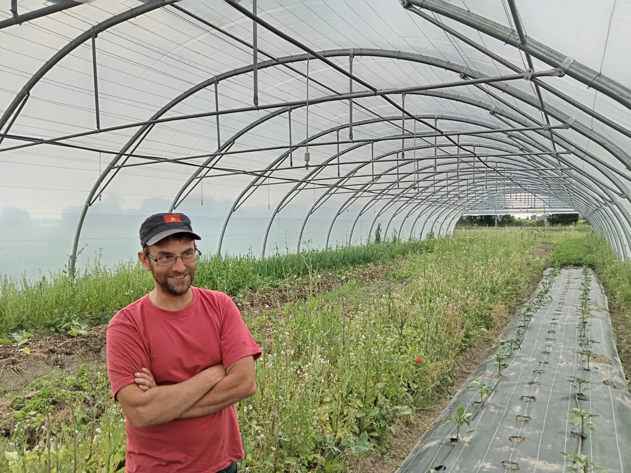 Sébastien Cailliau est le plus âgé des trois maraîchers incubés à l'espace-test agricole de Vaulx-en-Velin. ©Lucas Martin-Brodzicki/Rue89Lyon