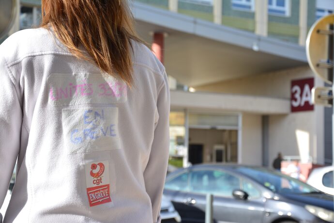 Les soignants en grève a l'hôpital Lyon Sud