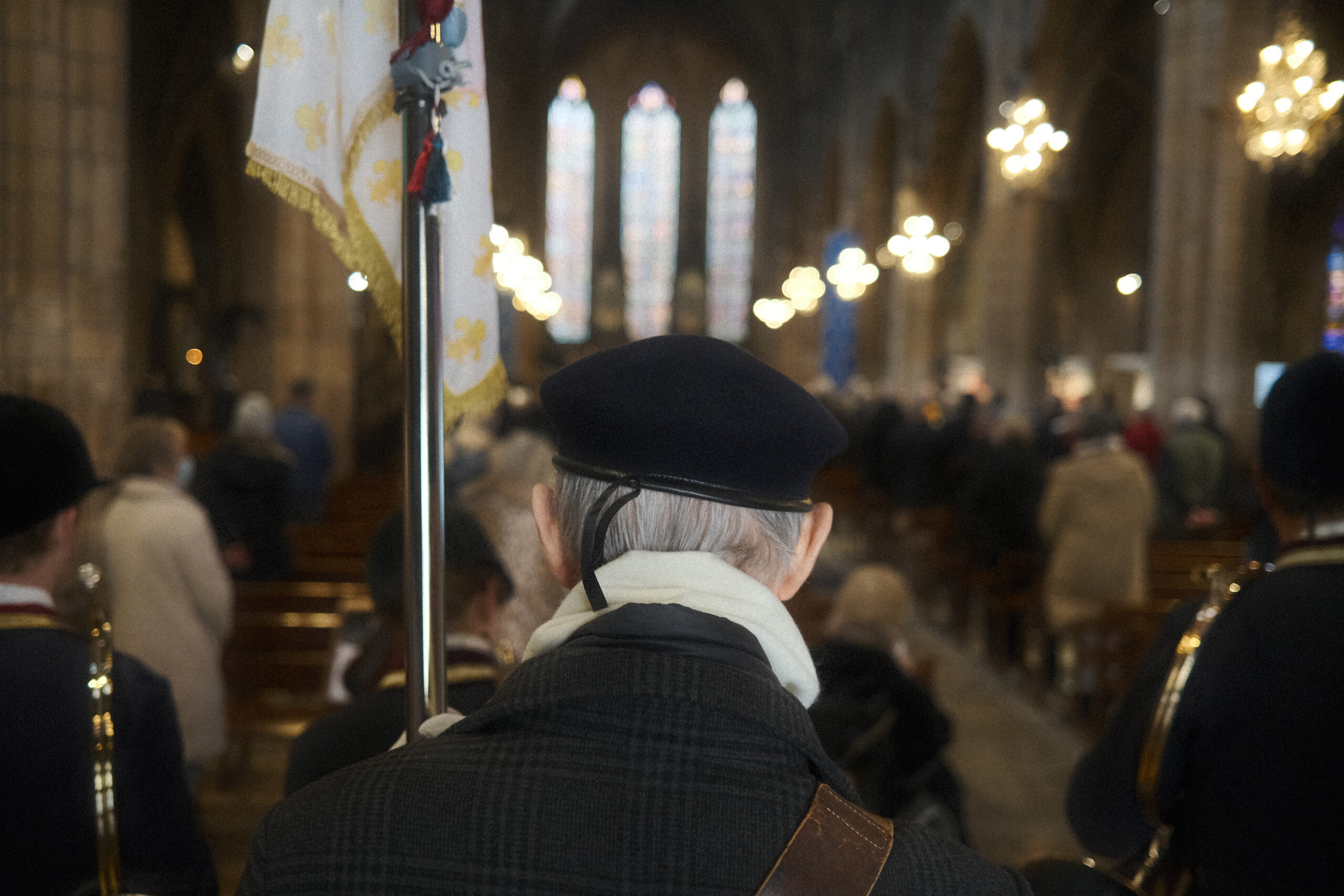 Les royalistes lyonnais se sont réunis ce samedi 24 janvier à la Basilique Saint-Bonaventure (Lyon 2e) pour commémorer la mort de Louis XVI ©Adrien Giraud/Rue89Lyon